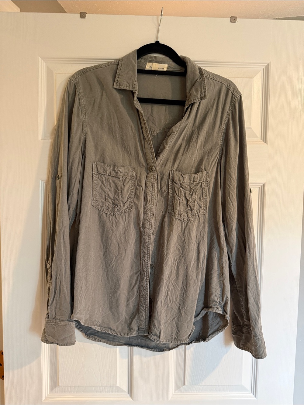 cloth & stone women’s olive Button-Down Pocket Shirt